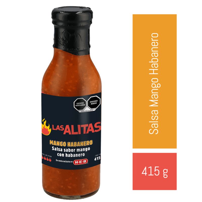 Las Alitas Mango Habanero Sauce, 15 oz