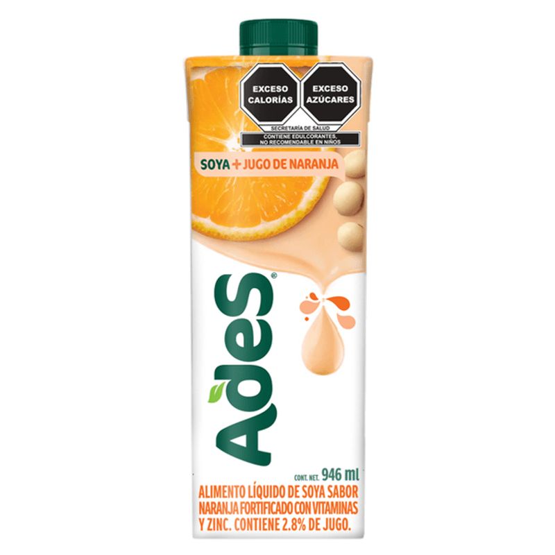 Ades Orange Flavor Soy Drink, 32 oz
