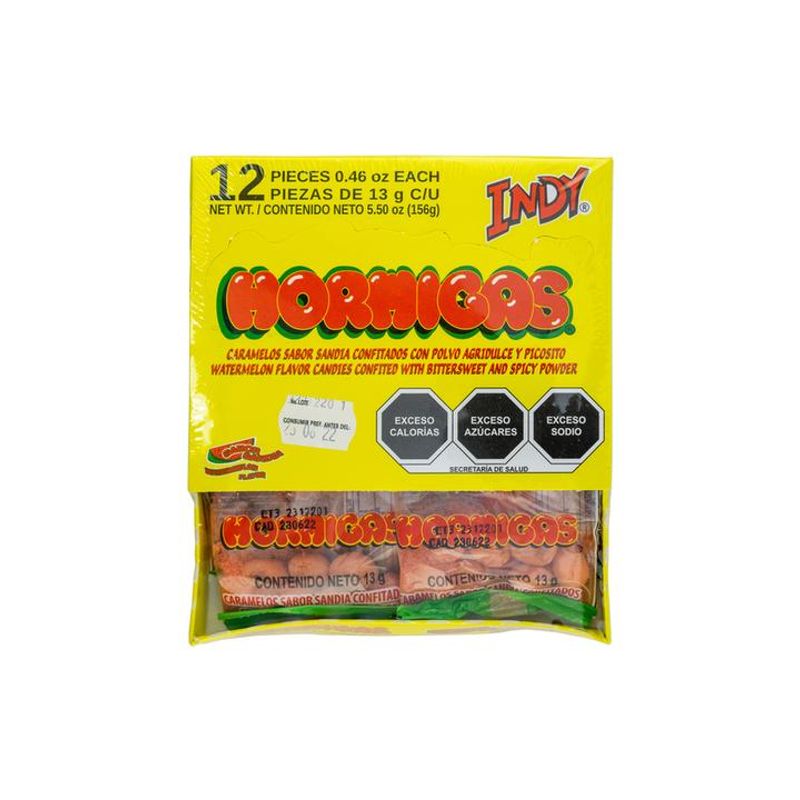Indy Hormigas Chili Coated Candy, 12 Pieces (156 g)