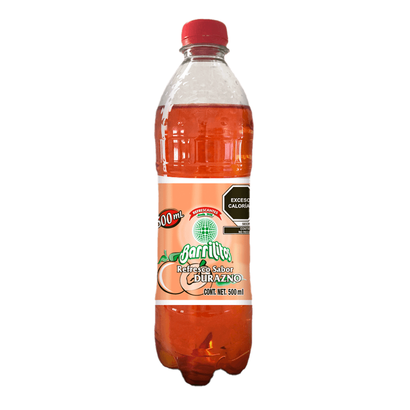 Barrilito Peach Flavor Soda, 17 oz