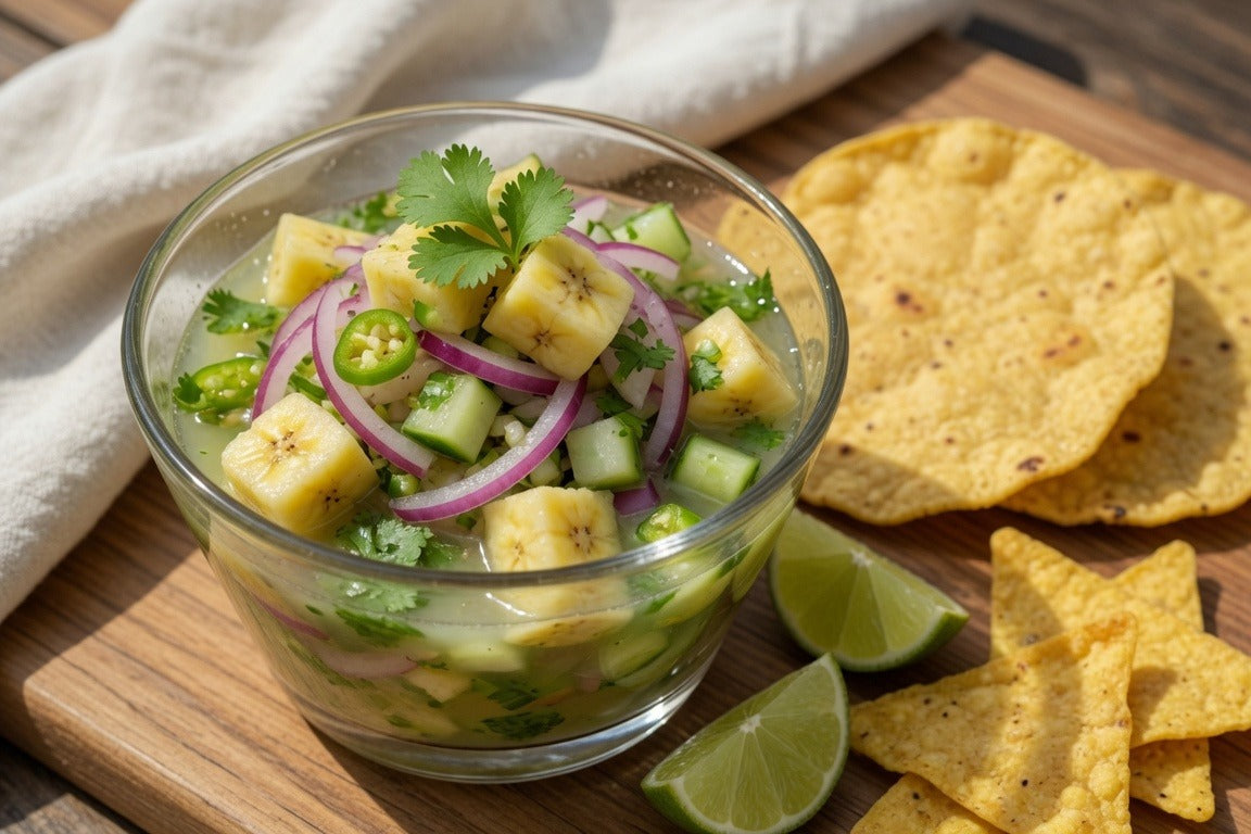 Fresh Plantain Ceviche (Ceviche de Plátano Macho)
