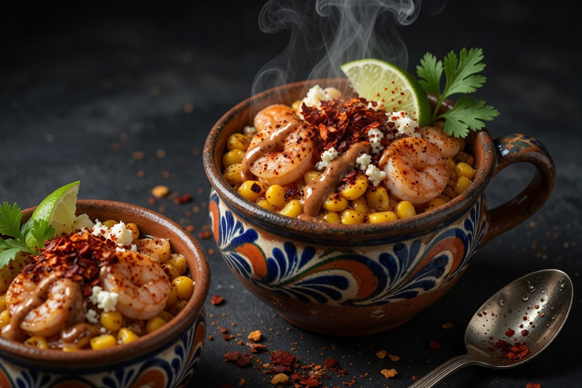 Esquites con Camarón (Spicy Shrimp Street Corn)