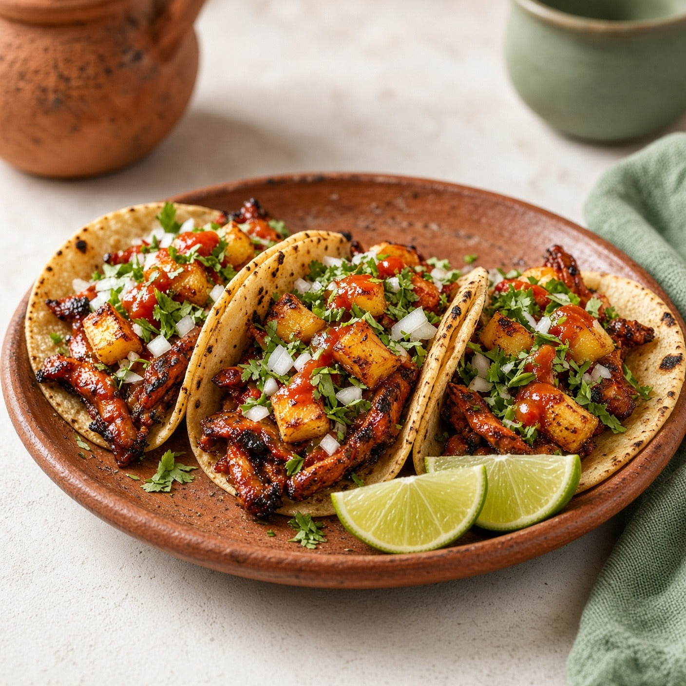 Mushroom Al Pastor Tacos: All the Smoky-Sweet Pastor Flavor, No Meat Required
