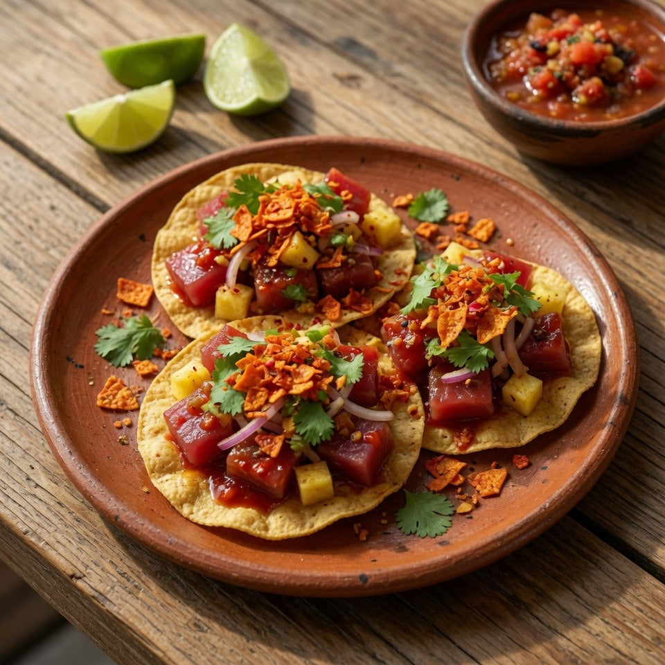 No-Cook Tuna Tostadas — Easy Al Pastor Tostada Recipe