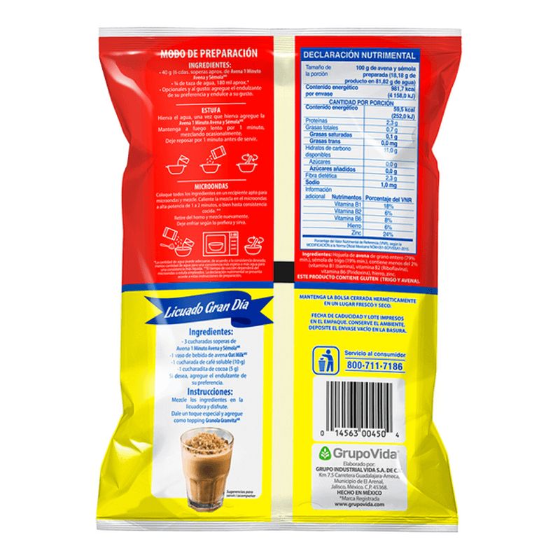 Granvita Whole Oats 1 Minute 11 oz