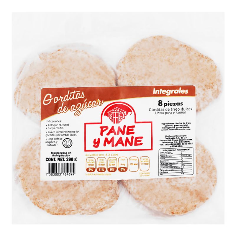 Pane y Mane Whole Wheat Sugar Gorditas 10 oz Main image