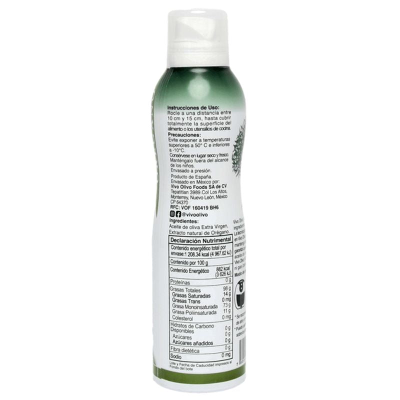 Vivo Olivo Extra Virgin Olive Oil with Oregano Spray, 5 oz Main image