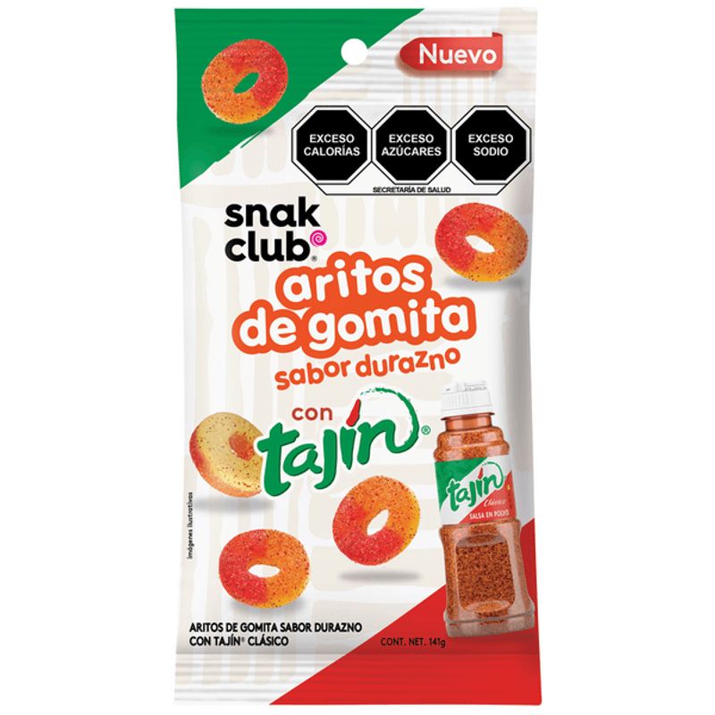 Snak Club Peach Rings with Tajín, 5 oz