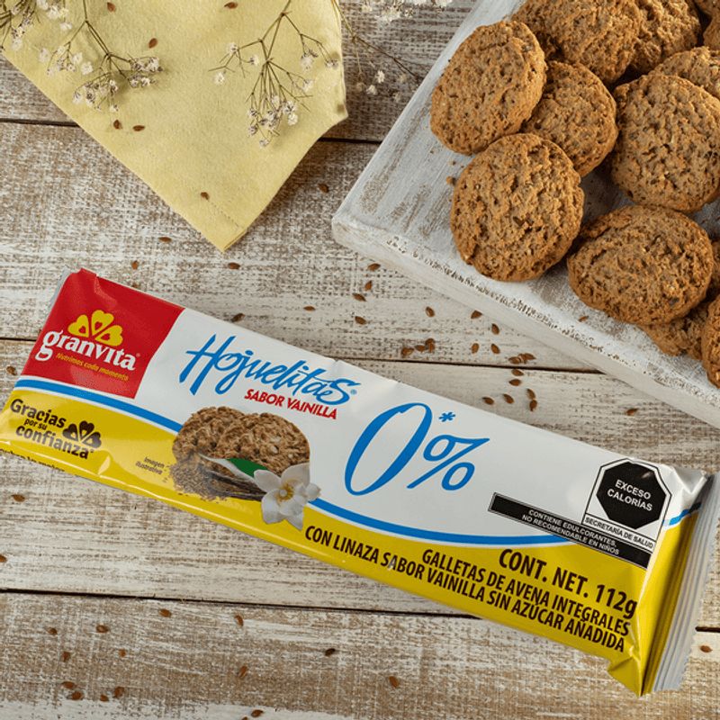Granvita Whole Oat Flake Cookies Vanilla Flavor - 4 oz