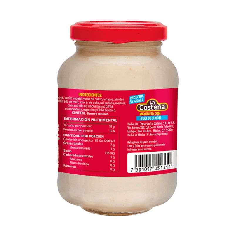 la Costeña Reduced Fat Mayonnaise - 7 oz Secondary image