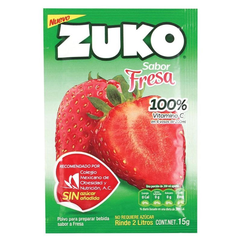 Zuko Strawberry Flavor Drink Powder, 0.5 oz Main image