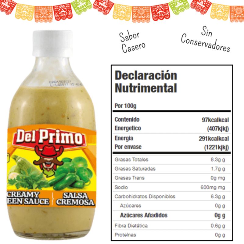 del Primo Creamy Green Homemade Sauce - 11 oz Secondary image