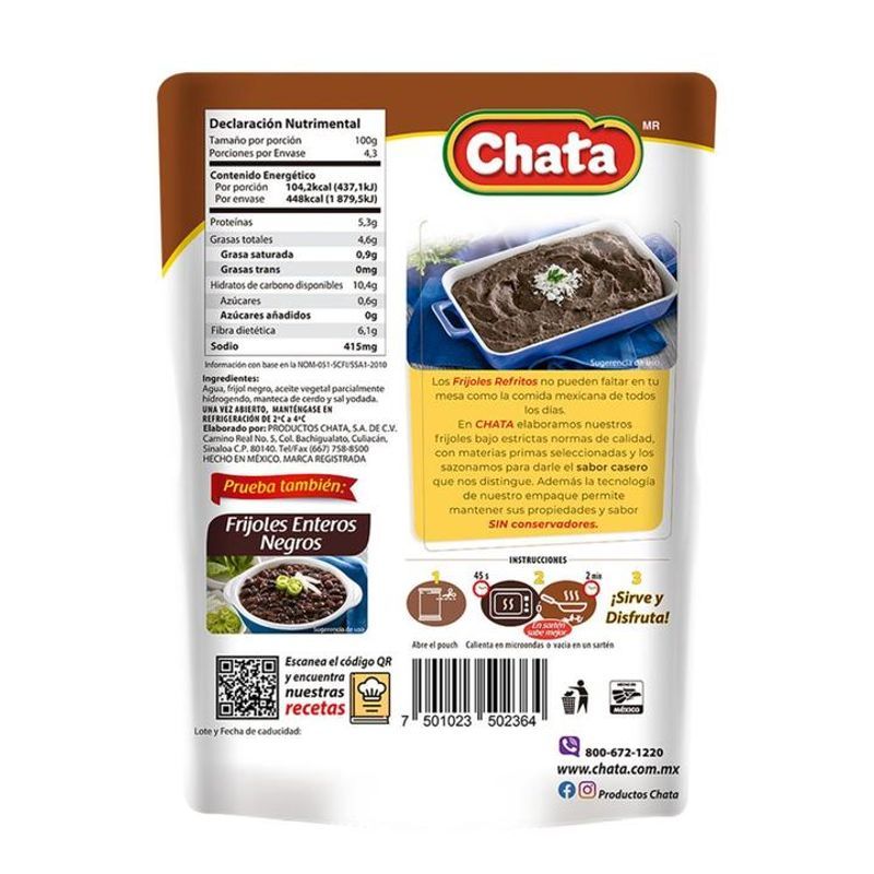 Chata Refried Black Beans - 15 oz