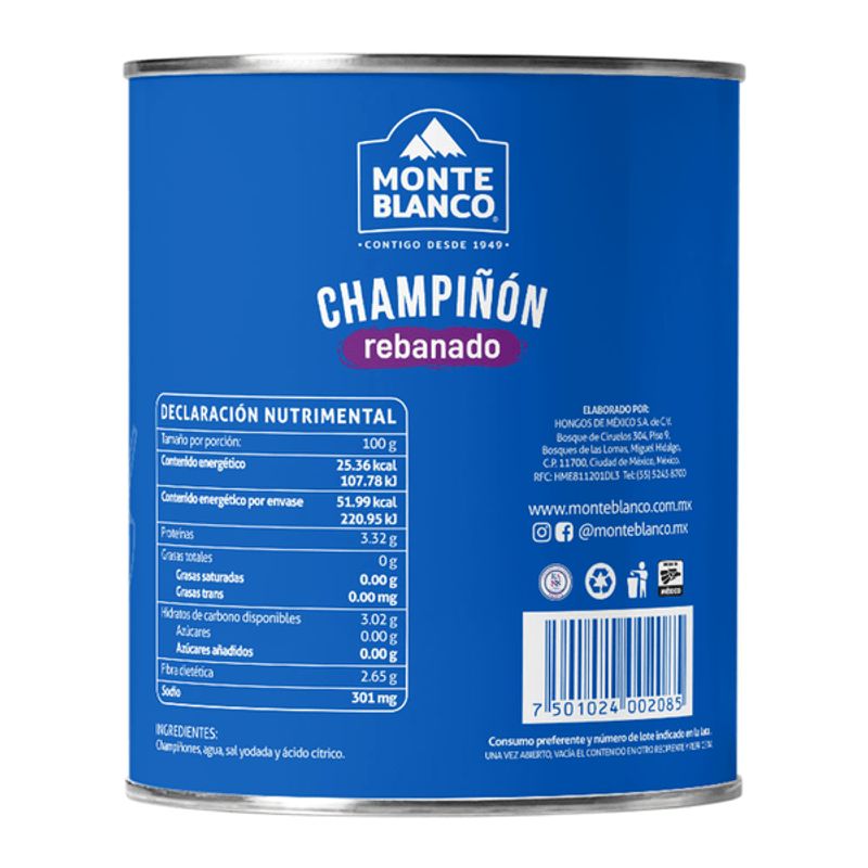 Monte Blanco Sliced Mushrooms in Can - 13 oz