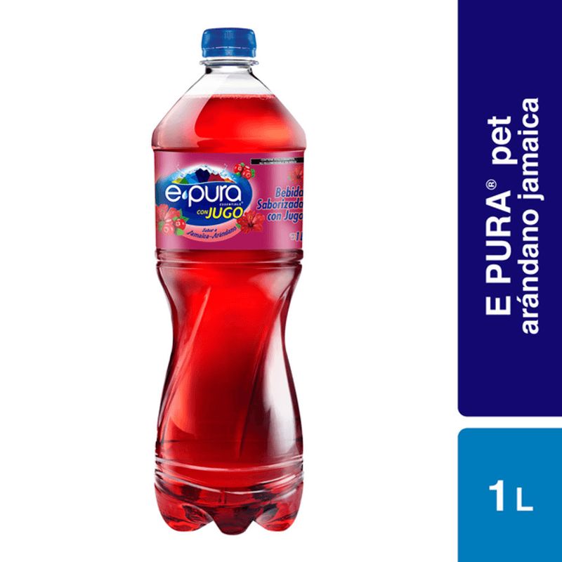 E Pura Cranberry Jamaica Flavored Water 34 oz Main image