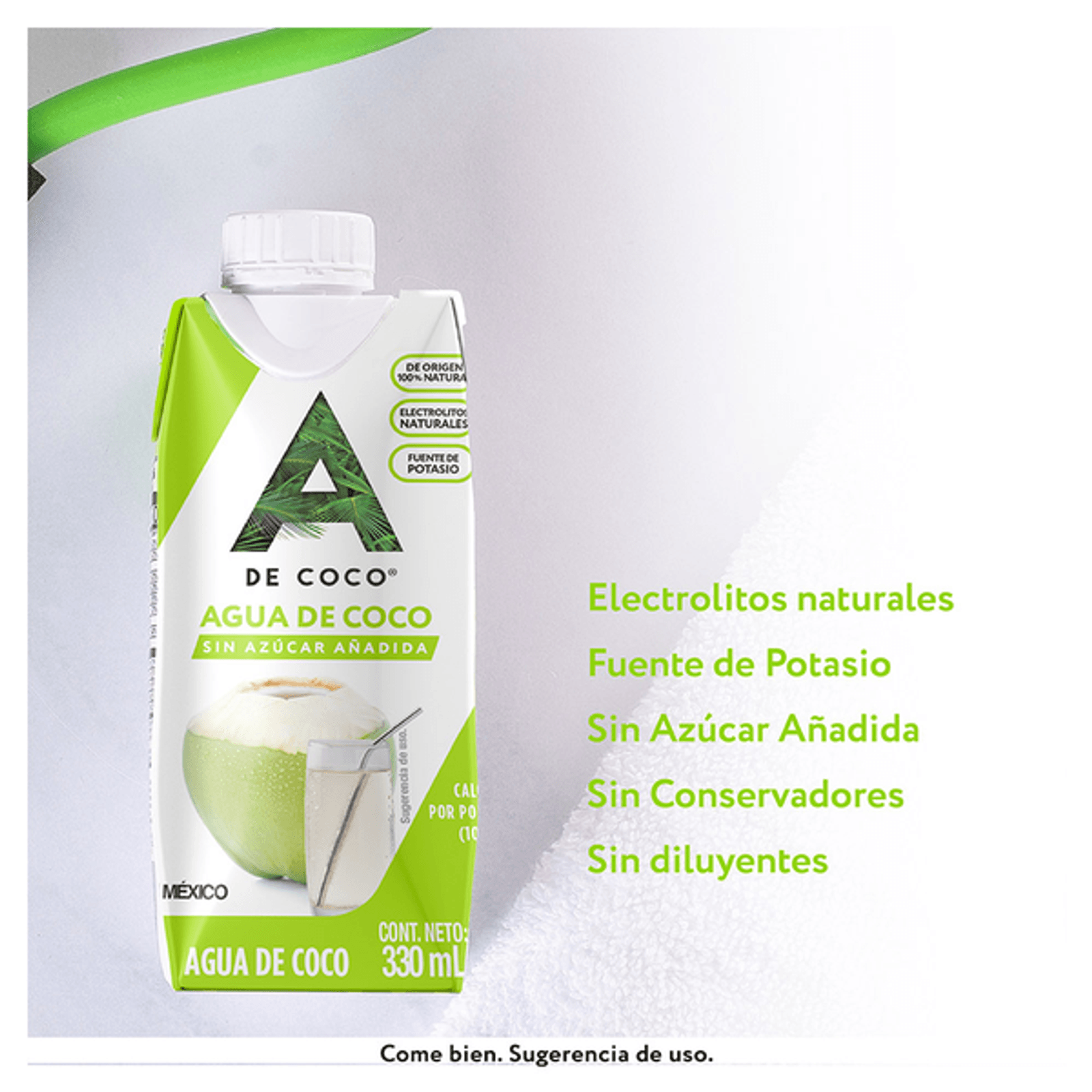A De Coco 100% Natural Coconut Water 12 oz Secondary image