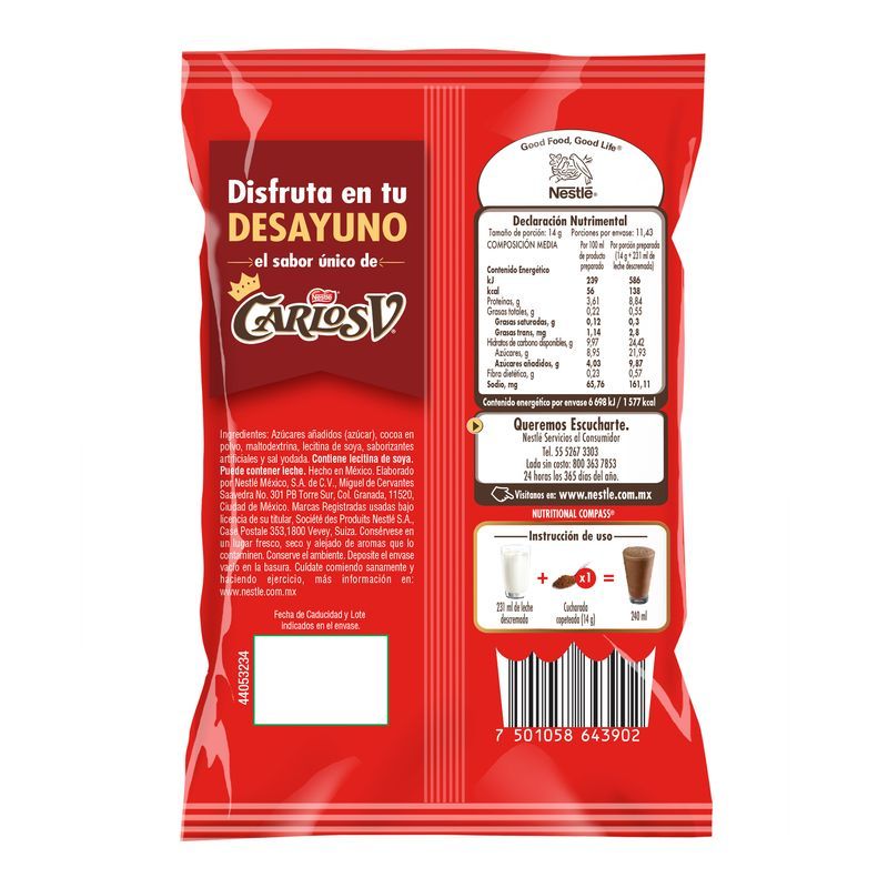 Carlos V Chocolate Drink Powder Bag 6 oz Main image