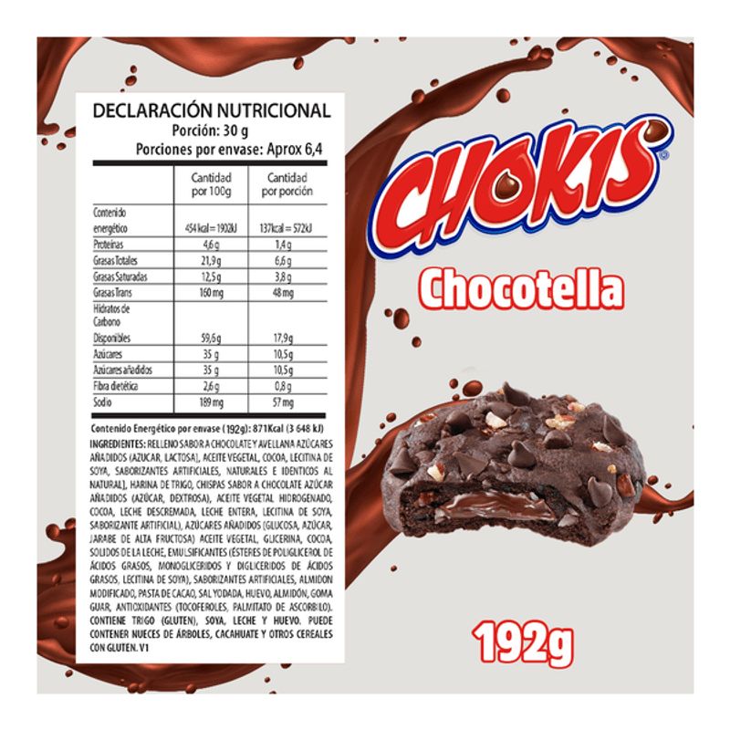 Chokis Brownie Chocolate Chip Cookies with chocolate, nuts, and chocolate filling - 7 oz Main image