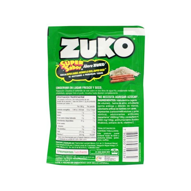 Zuko Super Horchata Flavor Drink Powder 0.5 oz