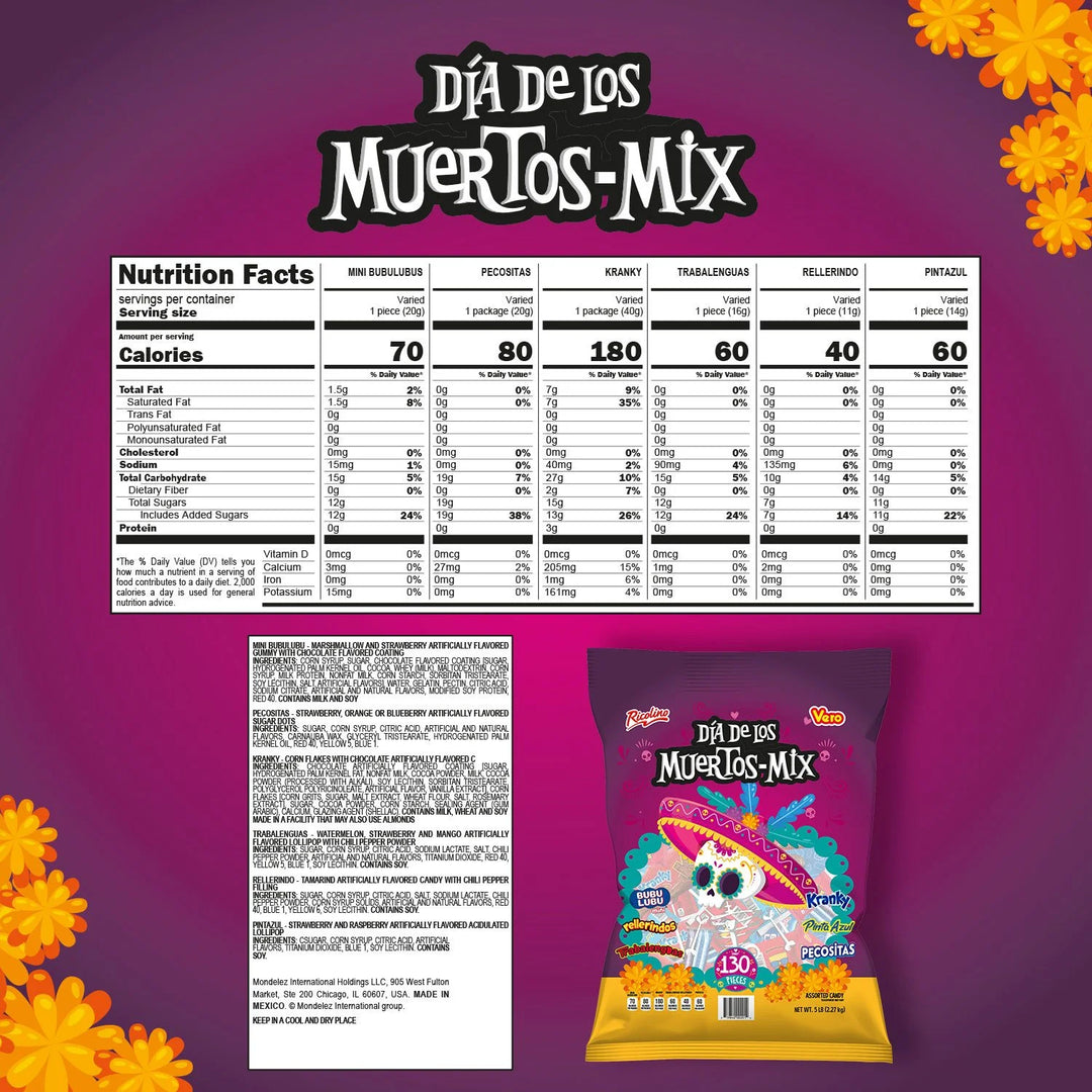 Ricolino Día de los Muertos Candy Variety Pack, 5 lbs.