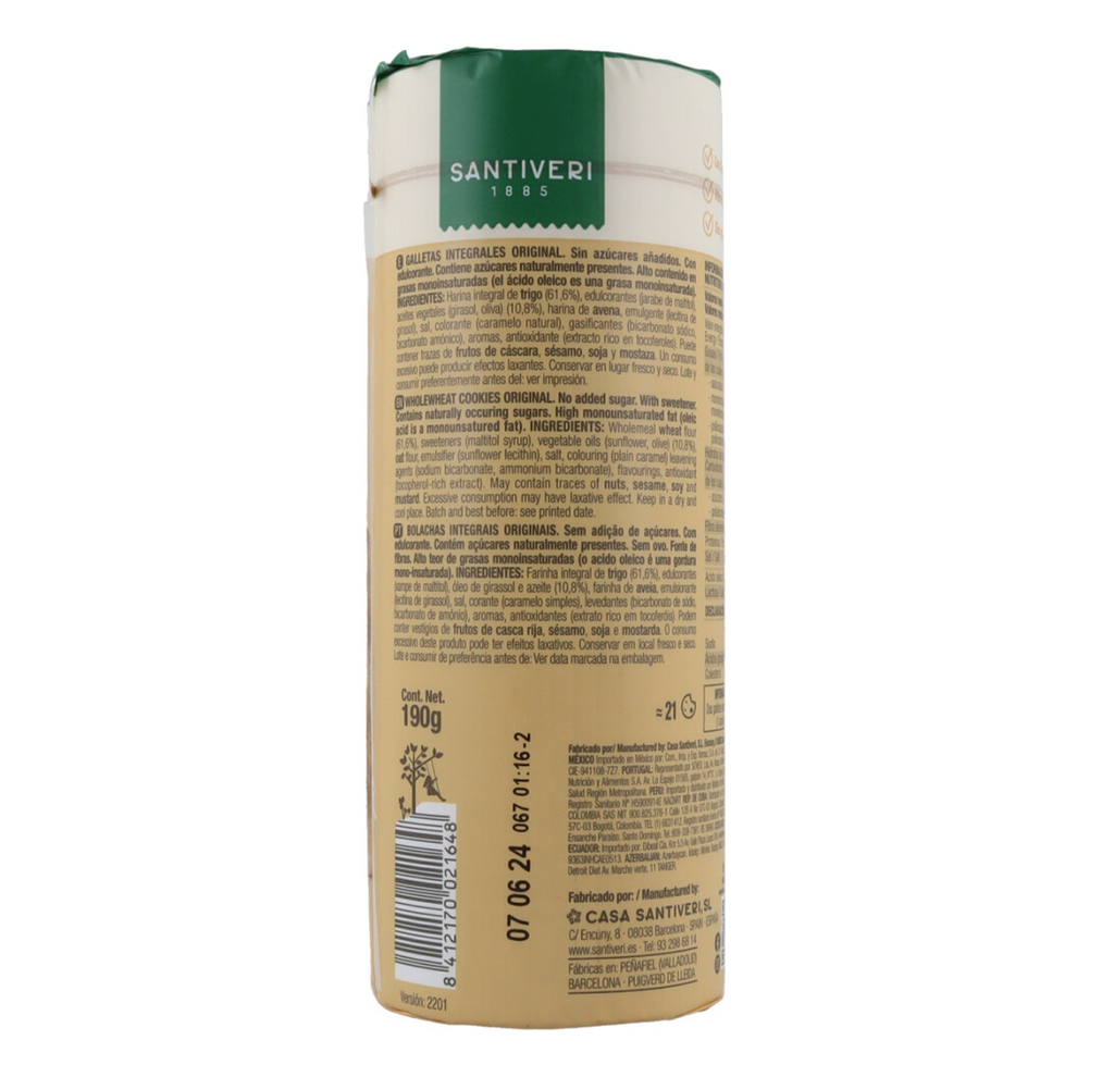 Santiveri Original Gluten-Free Whole Grain Cookies – 6 oz