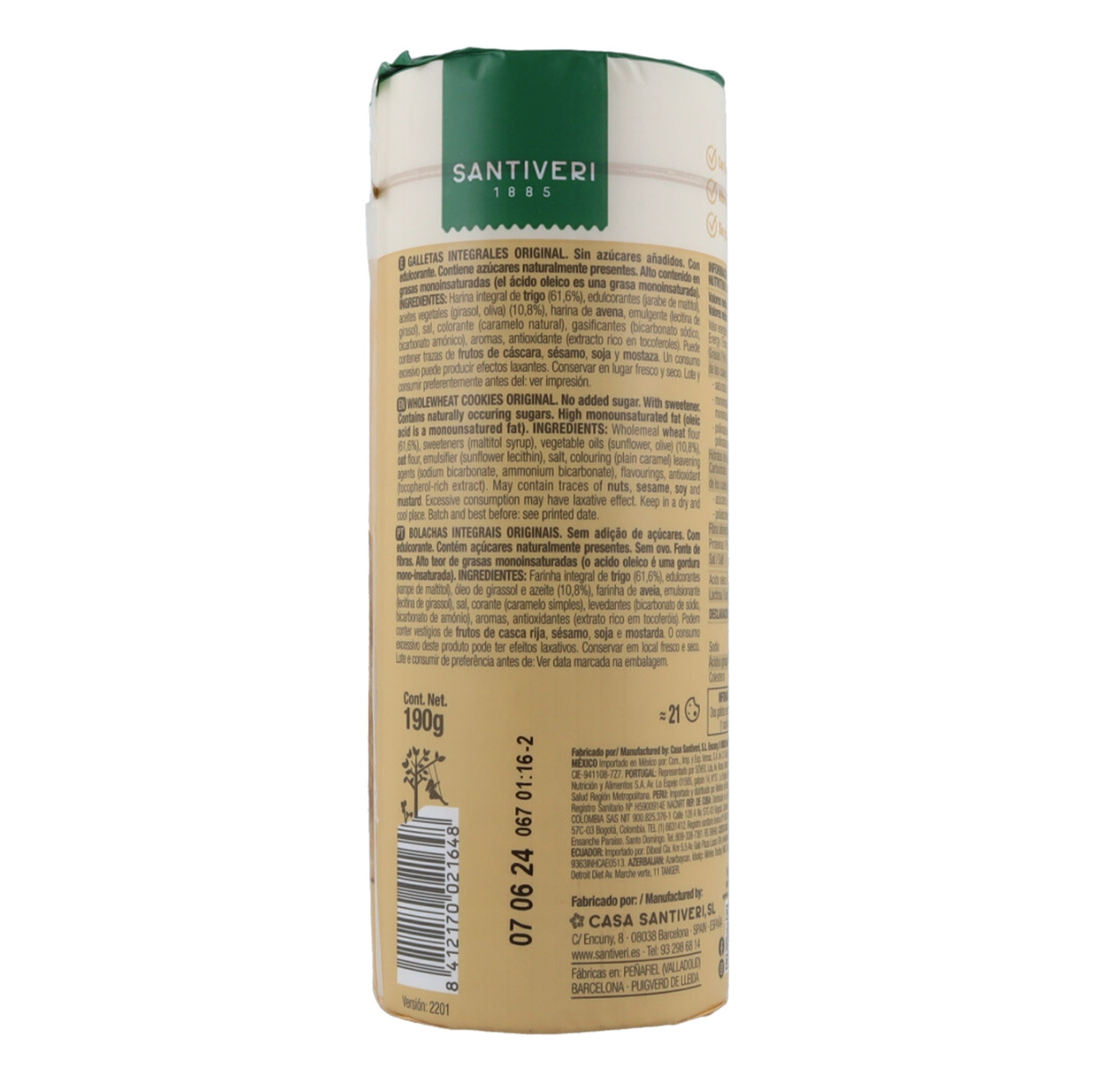 Santiveri Original Gluten-Free Whole Grain Cookies – 6 oz