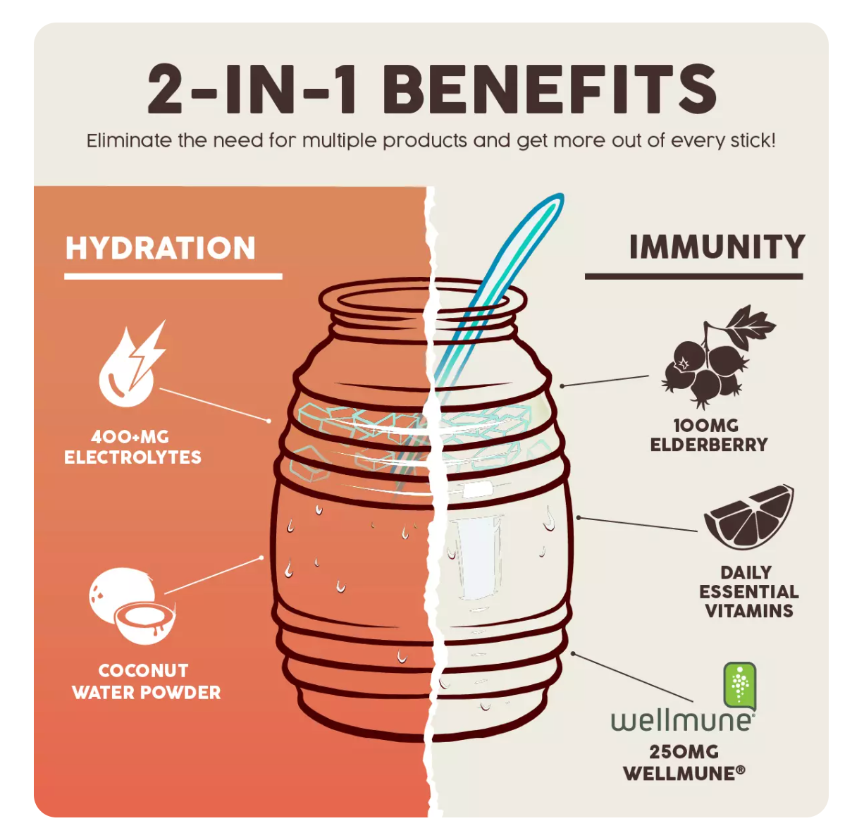 Salud Hydration + Immunity Drink Mix Stick Packs - Paloma