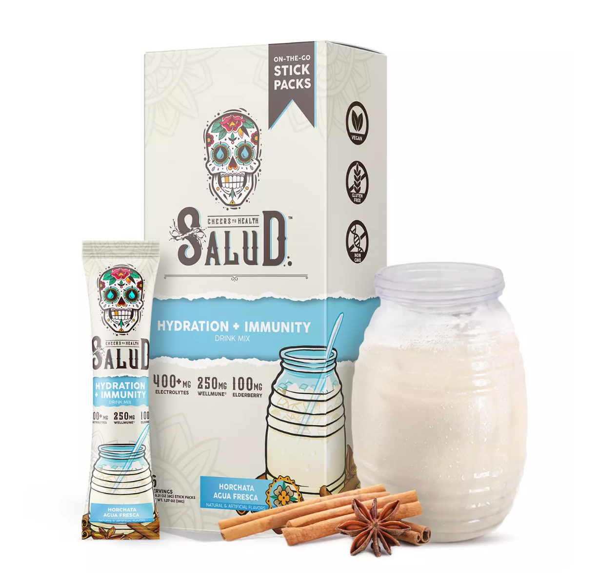 Salud Hydration + Immunity Drink Mix Stick Packs - Horchata Main image