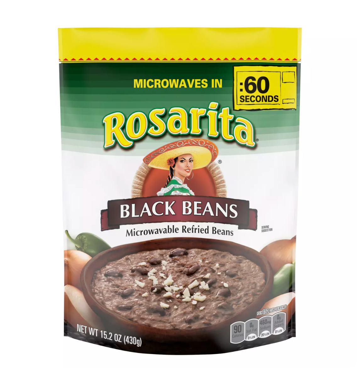 Rosarita Microwavable Refried Black Beans 15.2 oz