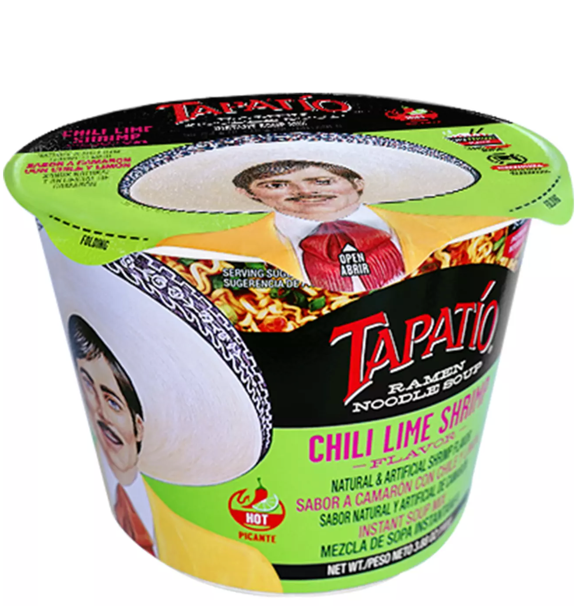 Tapatio Ramen Noodle Soup Bowl Hot Chili Lime Shrimp 3.8 oz Main image