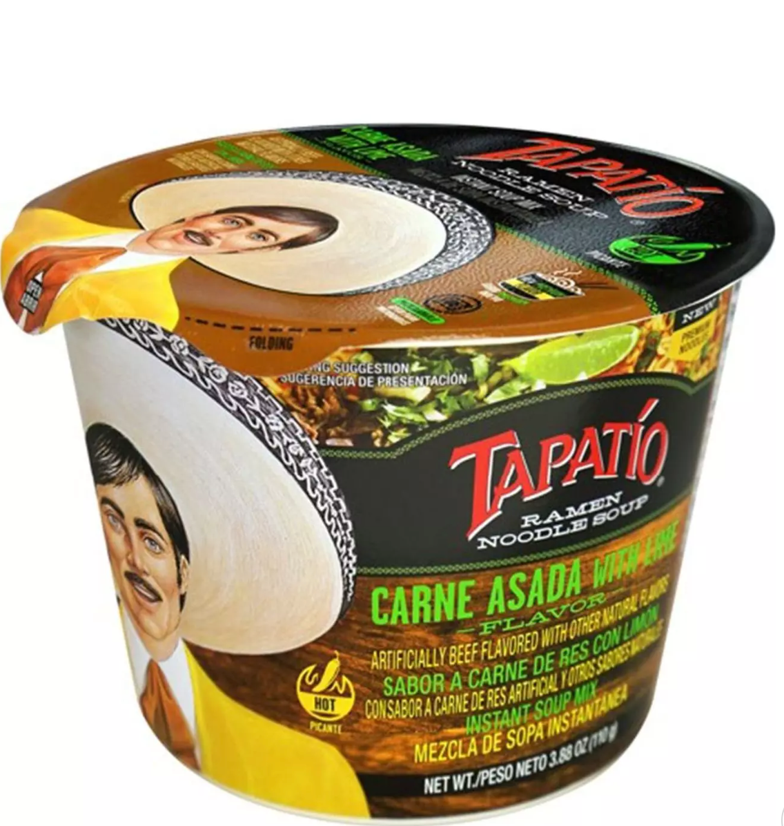 Tapatio Ramen Noodle Soup Bowl Carne Asada With Lime 3.8 oz
