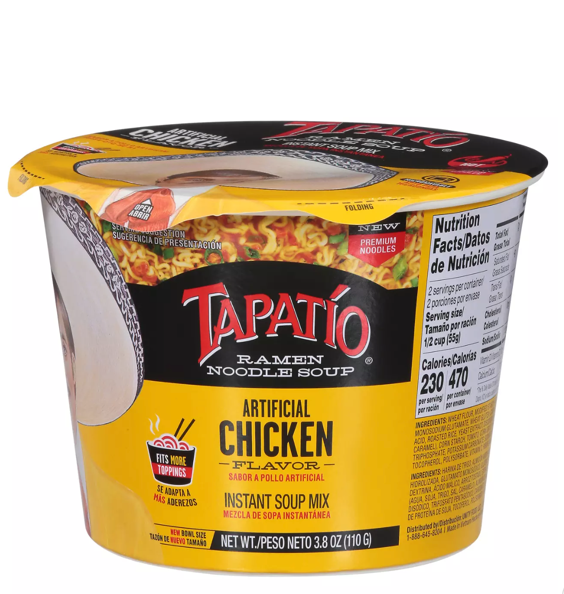 Tapatio Spicy Chicken Ramen Noodle Soup Bowl 3.8 oz Main image