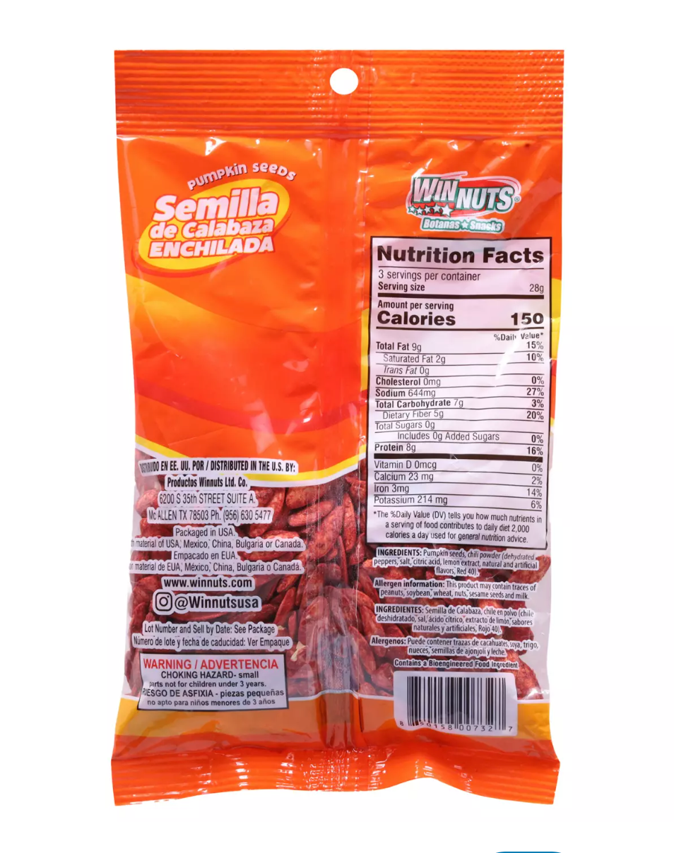 Winnuts Enchilada Pumpkin Seed 3 oz Secondary image