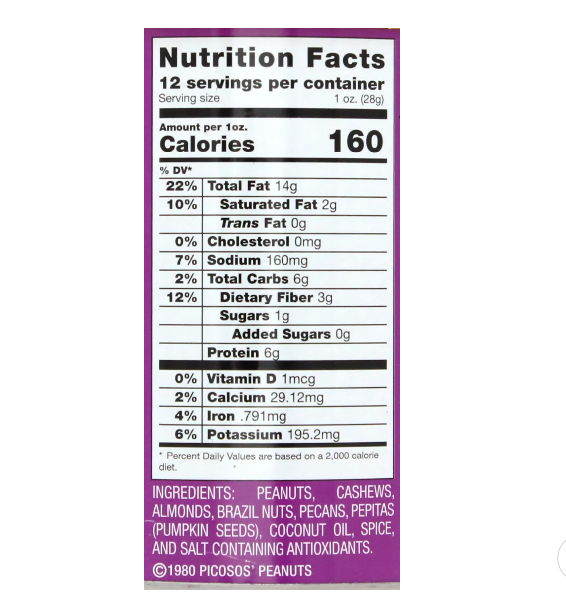  Picosos Hot Chile Mixed Nuts 12 oz Secondary image