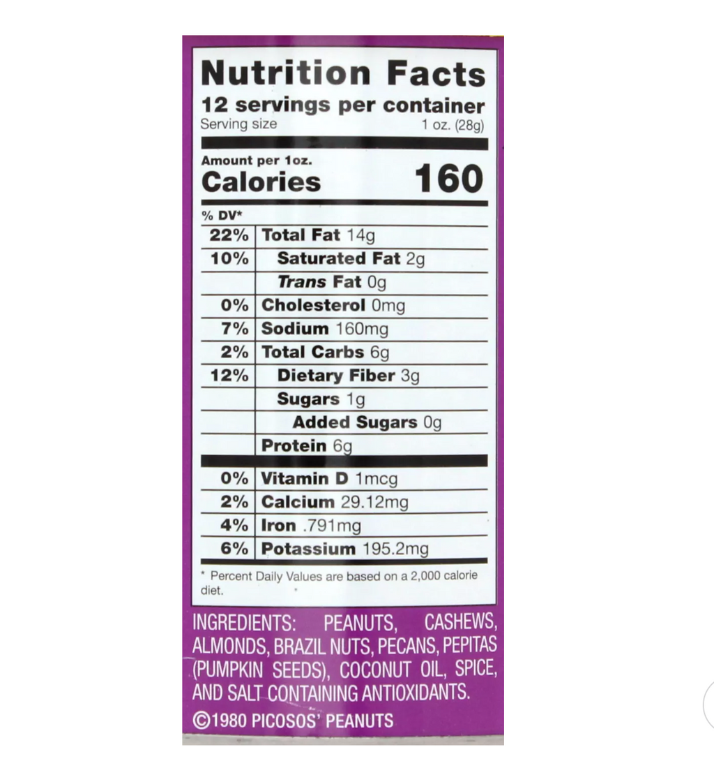  Picosos Hot Chile Mixed Nuts 12 oz