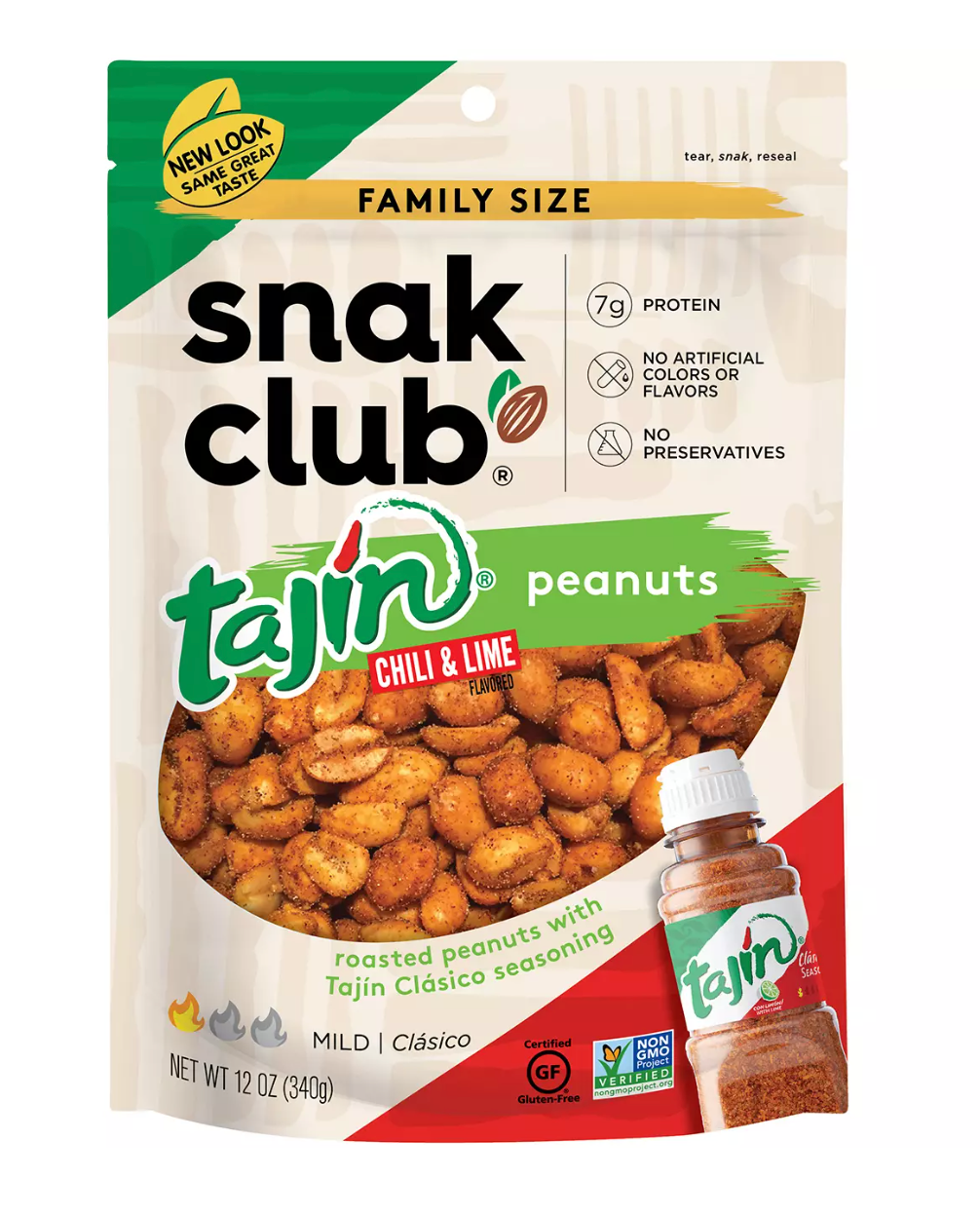 Snak Club Tajin Chili & Lime Roasted Peanuts 12 oz Main image