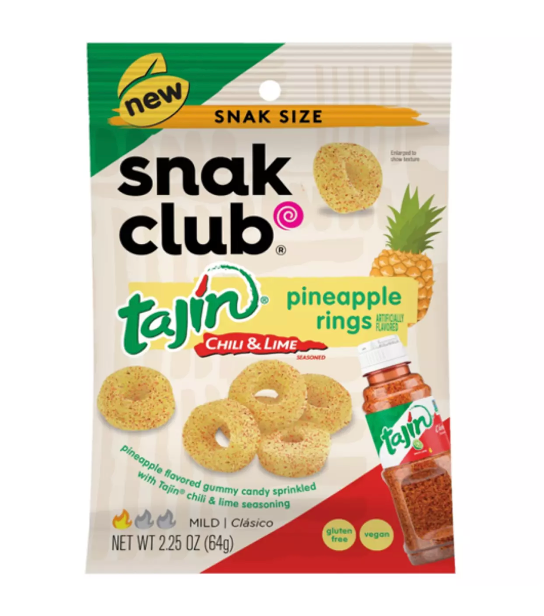 Snak Club Tajin Chili & Lime Pineapple Rings 2.25 oz Main image