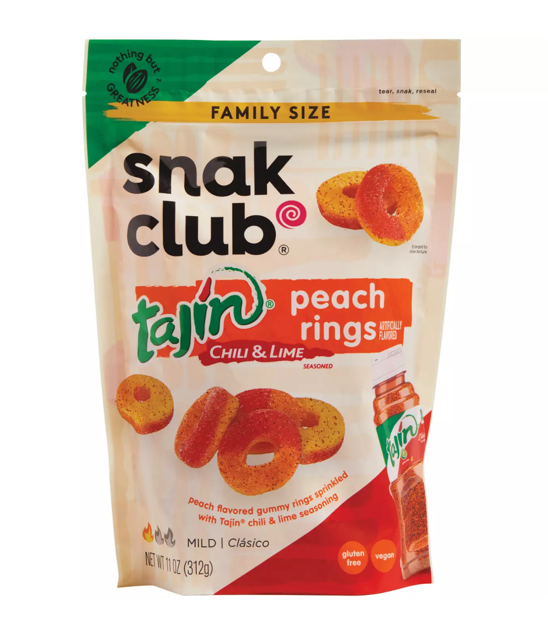 Snak Club Tajin Peach Rings Candy 11 oz Main image