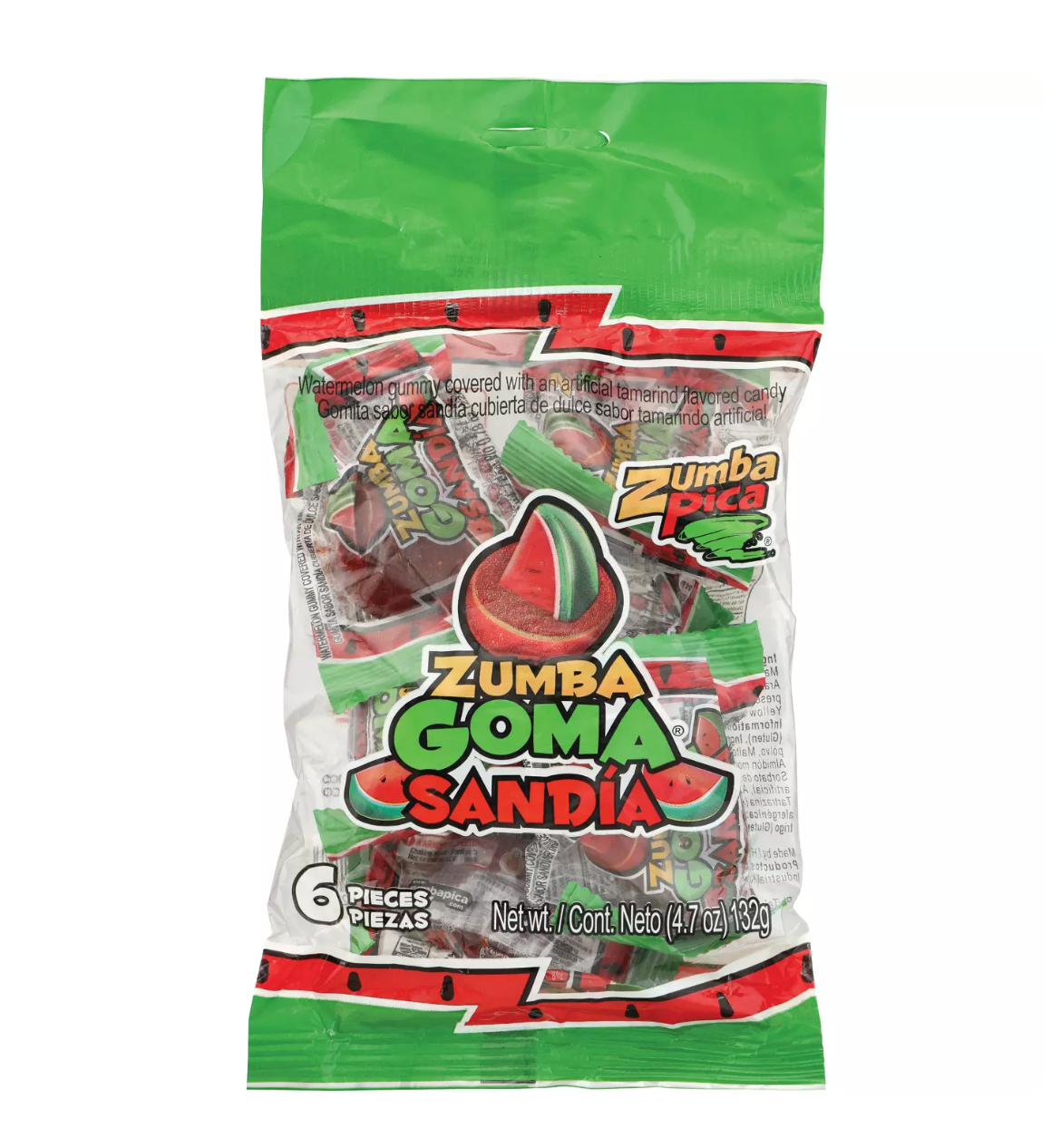 Zumba Pica Watermelon Gummy Candy 4.7 oz