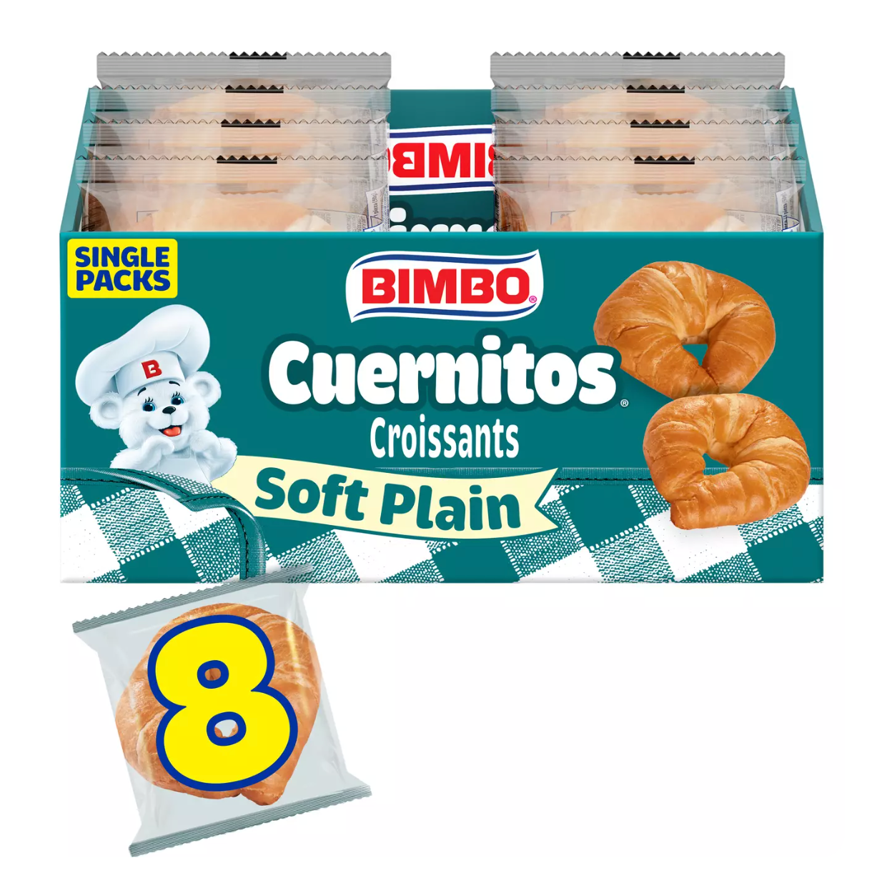 Bimbo Cuernitos Soft Plain Croissants Single Packs