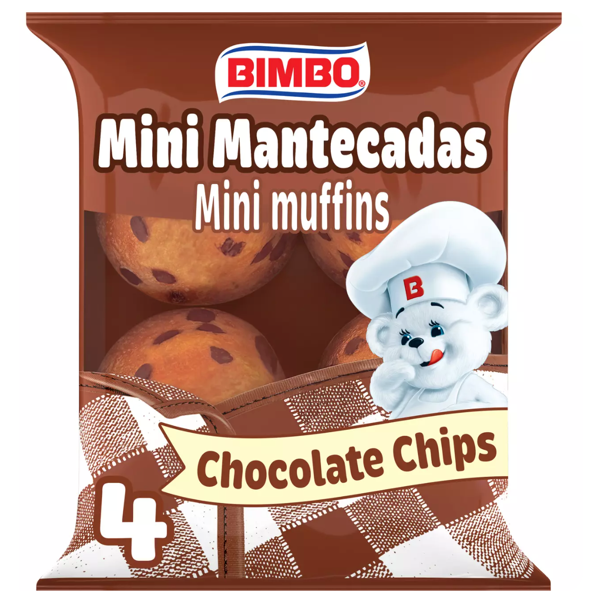 Bimbo Mini Vanilla Muffins with Chocolate Chips 4.44 oz Main image
