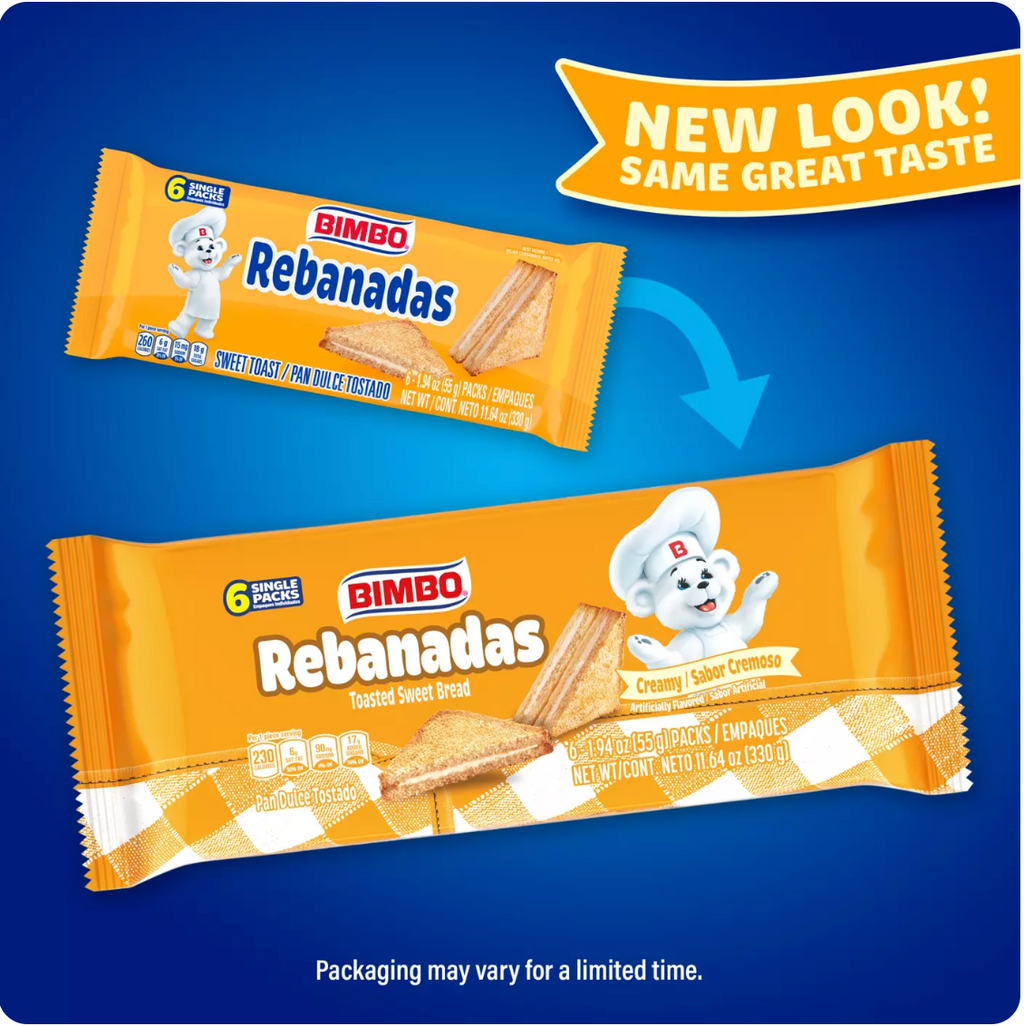Bimbo Rebanadas Creamy Toasted Sweet Bread 6 Single Packs