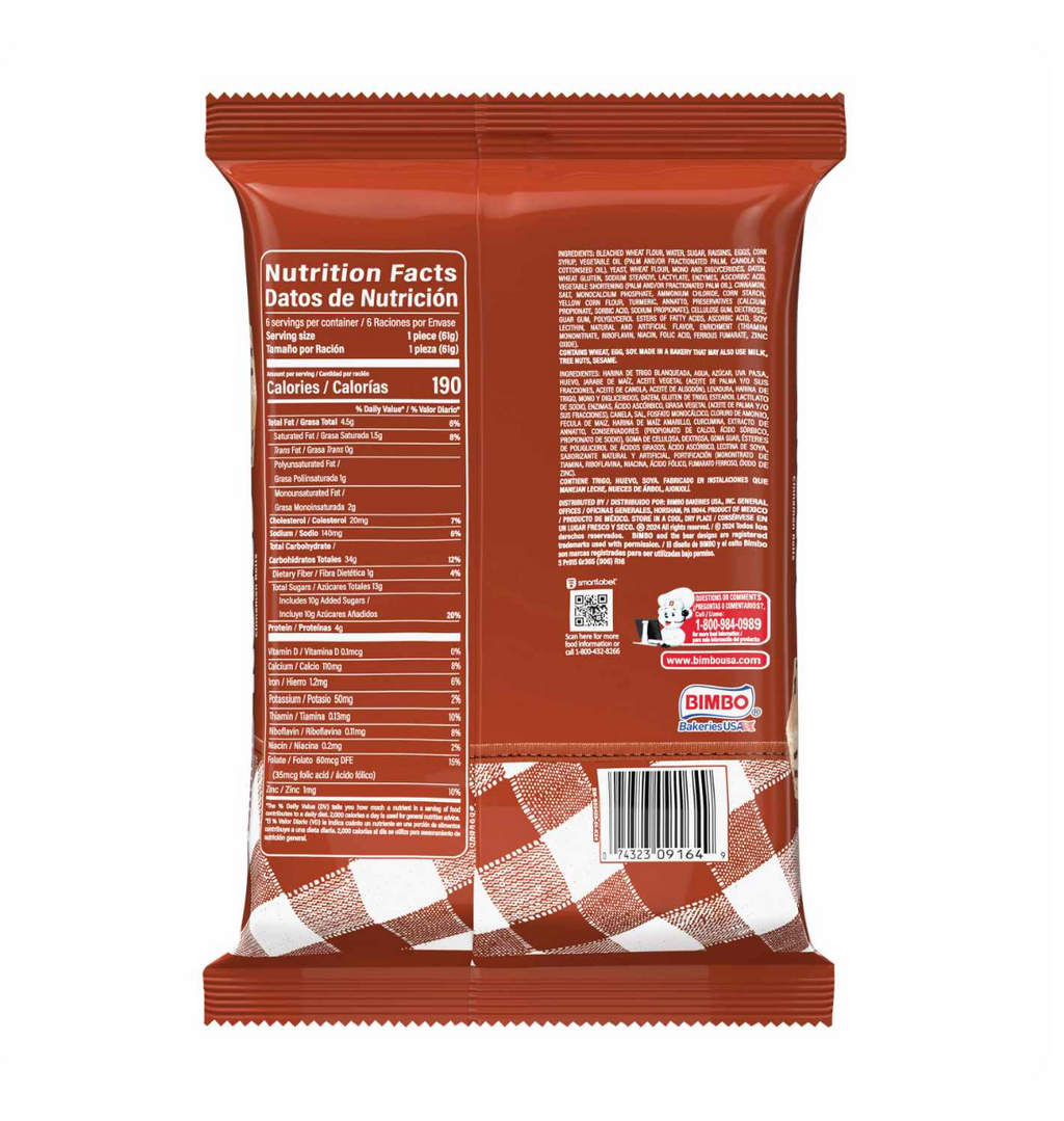 Bimbo Cinnamon Rolls with Raisins 12.88 oz