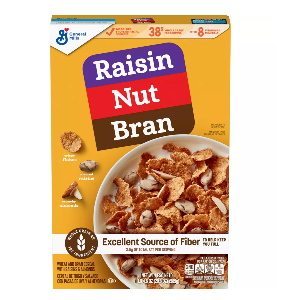 Raisin Nut Bran with Almonds and Covered Raisins Cereal 20.8 oz