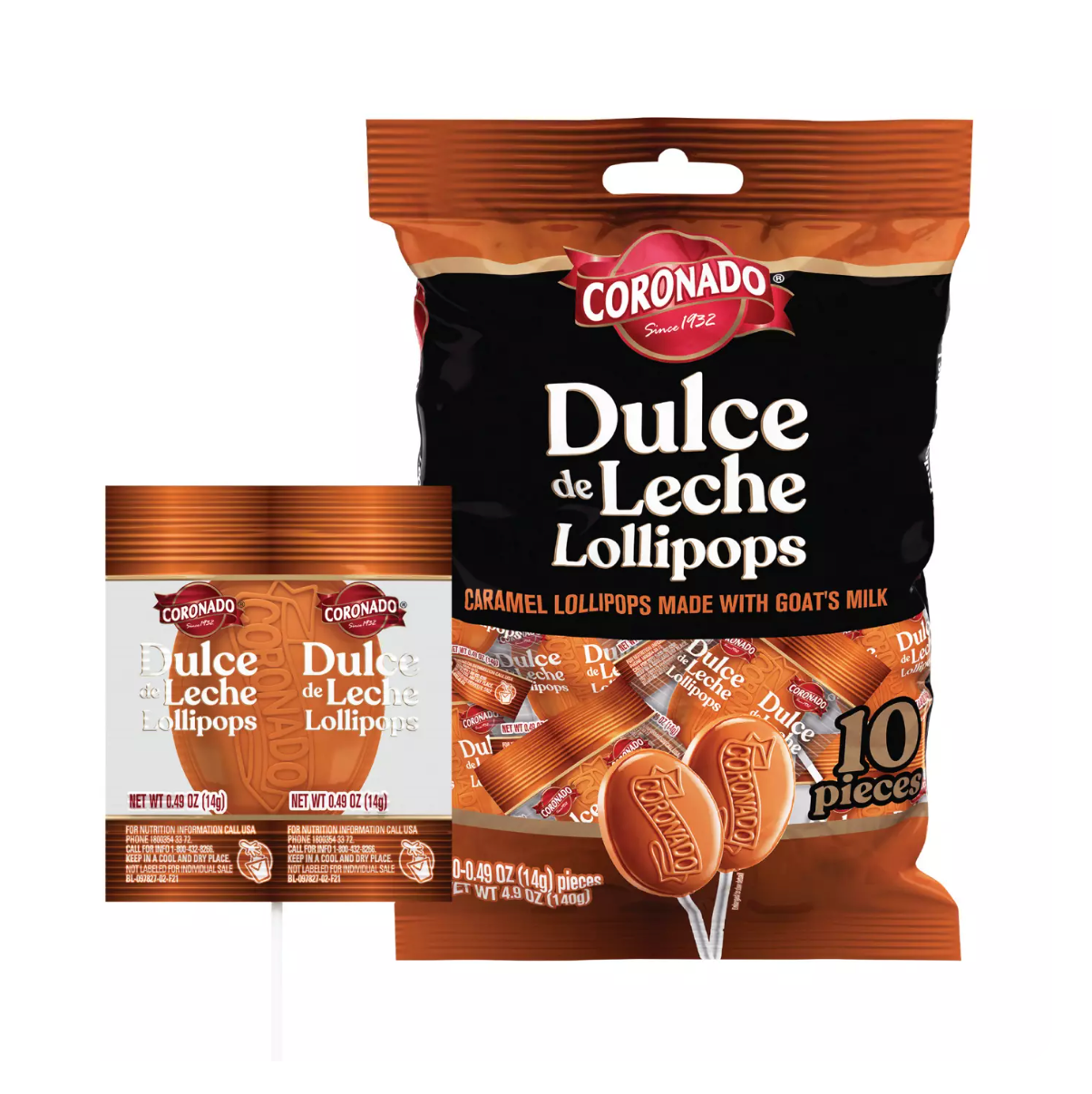 Coronado Dulce de Leche Caramel Lollipops 10 pieces Main image