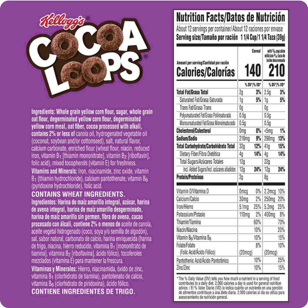 Kellogg's Cocoa Loops Cereal - Family Size 16.6 oz