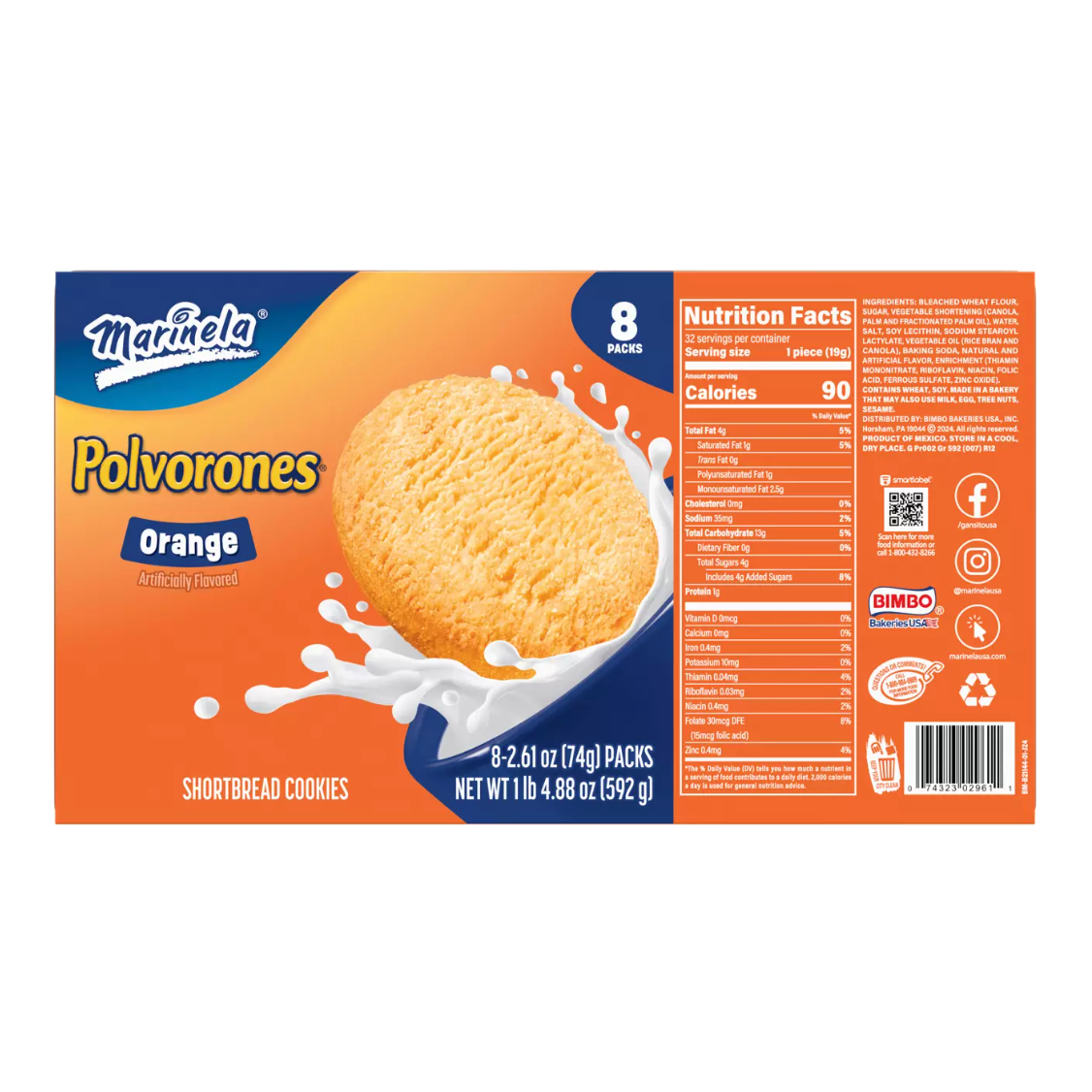 Marinela Polvorones Orange Shortbread Cookies 8 ct Secondary image
