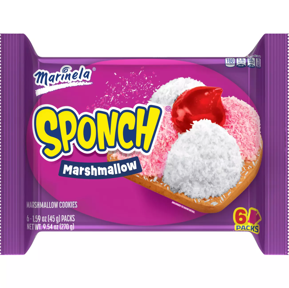 Marinela Sponch Marshmallow Strawberry Coconut Cookies 6 ct Secondary image