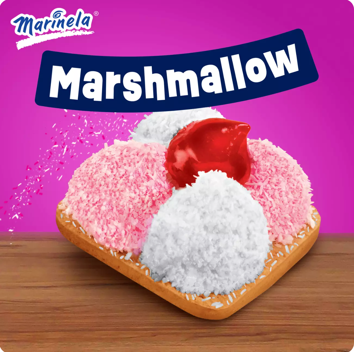 Marinela Sponch Marshmallow Strawberry Coconut Cookies 6 ct