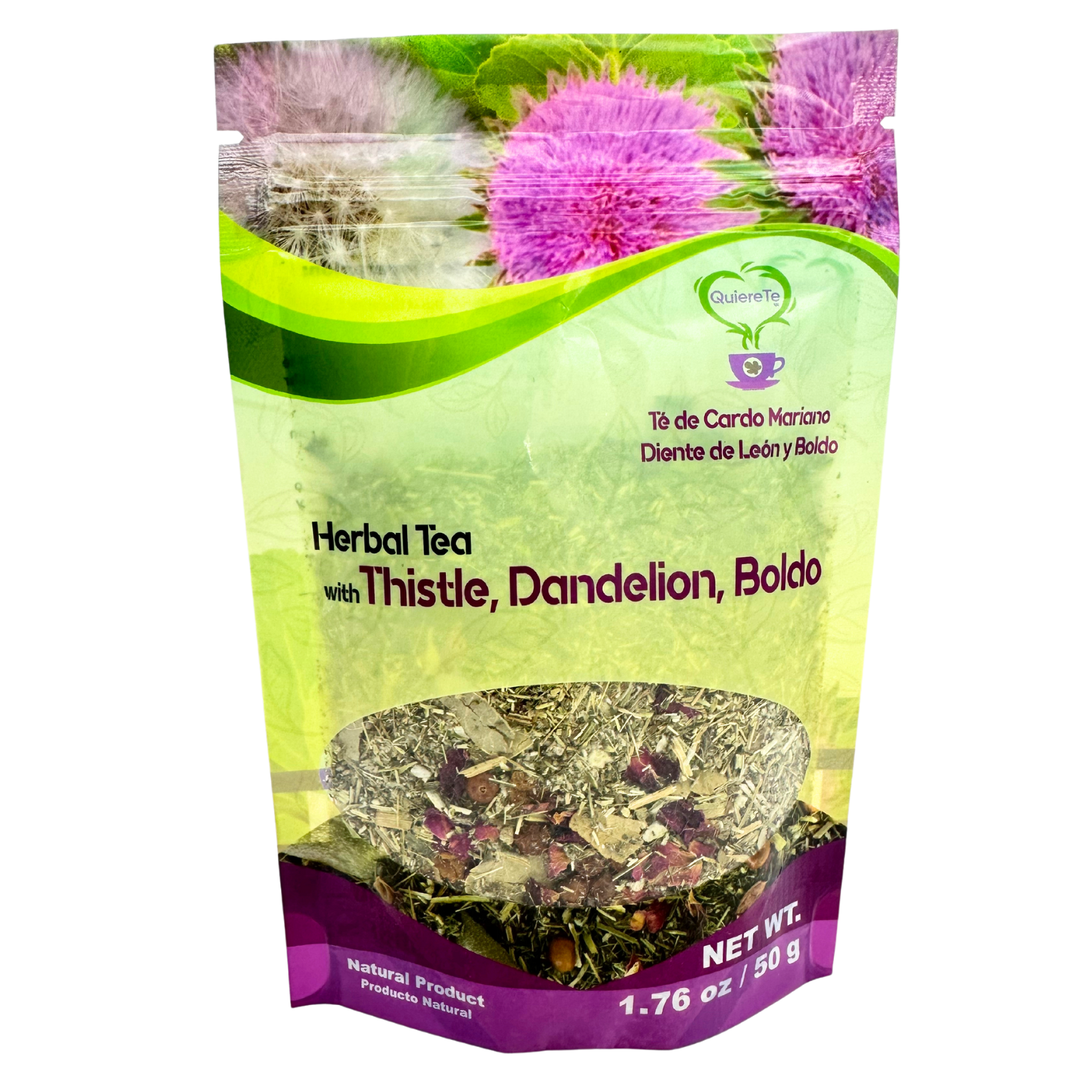 QuiereTe Herbal Tea with Thistle, Dandelion and Boldo 1.76oz Main image